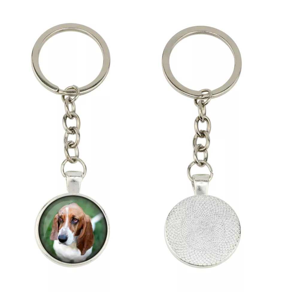 Basset Hound brelok w pudełku ze zdjęciem Art-Dog