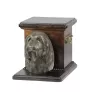 Collie Barbu, Bearded collie, Parfois appelé colley barbu - urne pour les cendres d'un chien avec une statuette, une urne élégante pour chien, une urne exceptionnelle avec un buste de chien de la marq