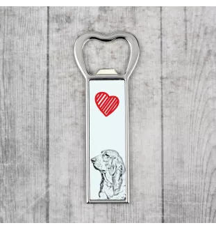 Basset Hound - bottle opener with a dog, personalized fridge opener, unique gift for a man by Art-Dog brand