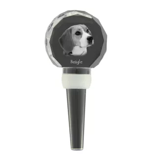 Beagle - Crystal bottle stopper, unique wine stopper with photo, personalised gift for sommelier by Art-Dog brand