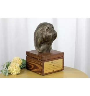 Bearded Collie urna na skrzynce brązowa Art-Dog