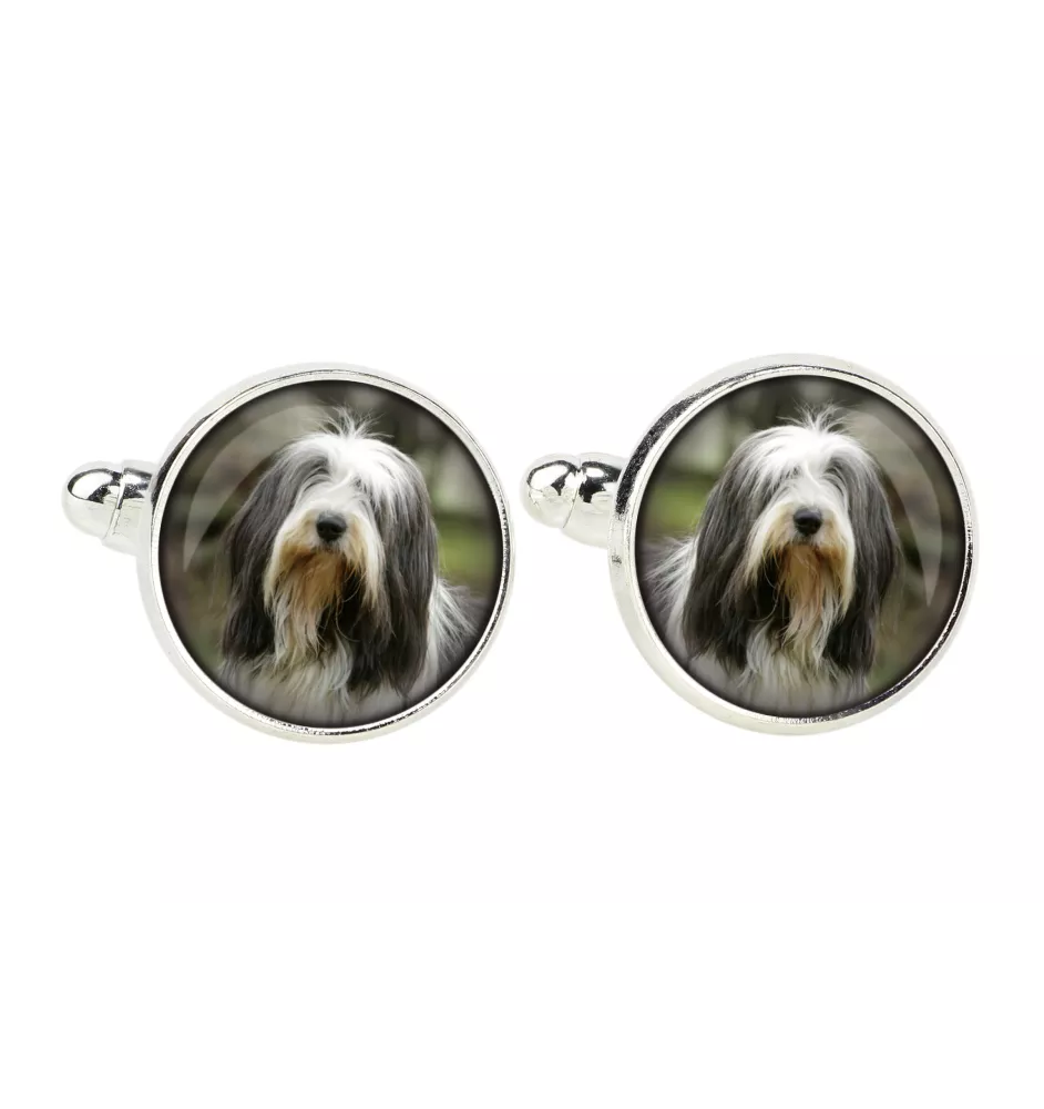 Bearded Collie - Manschettenknöpfe, Hemdverzierung, Hemdanhänger der Marke Art-Dog