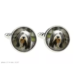 Bearded Collie, Highland Collie, Mountain Collie - cufflinks, a shirt accessory, a shirt pendant from the Art-Dog brand