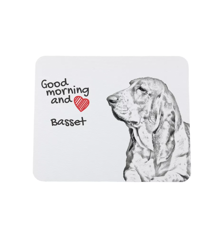 Basset Hound - tapis de souris personnalisé avec impression, tapis de souris personnalisé avec chien, accessoire unique pour employé de bureau de la marque Art-Dog