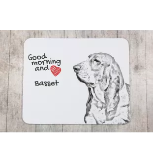 Basset Hound - tapis de souris personnalisé avec impression, tapis de souris personnalisé avec chien, accessoire unique pour employé de bureau de la marque Art-Dog