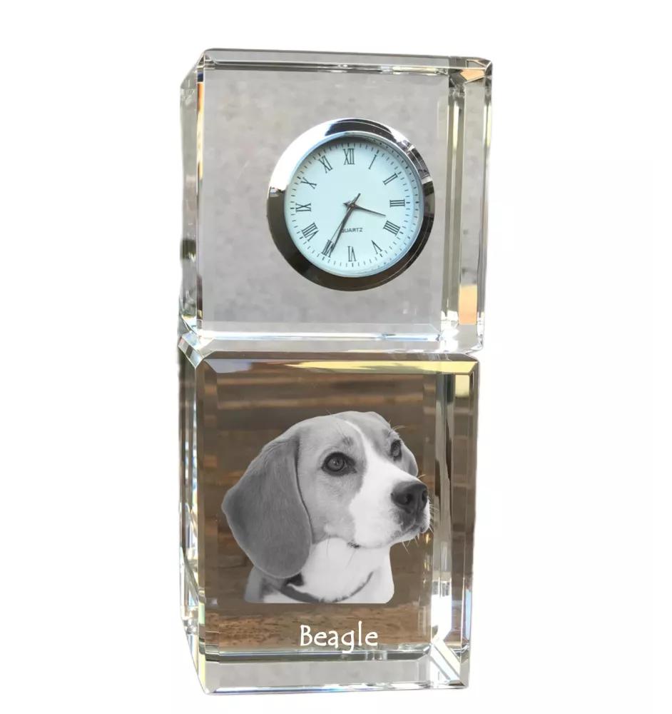Beagle zegar kryształowy z psem Art-Dog