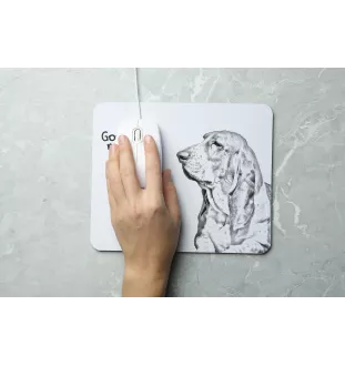 Basset Hound - tapis de souris personnalisé avec impression, tapis de souris personnalisé avec chien, accessoire unique pour employé de bureau de la marque Art-Dog