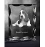 Basset Hound - Kristall mit einem Hundebild, Glasstatuette mit einem Bild, einzigartiger Bilderrahmen der Marke Art-Dog