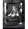 Basset Hound - crystal with a picture of a dog, glass statuette with a picture, unique frame with a picture from Art-Dog brand