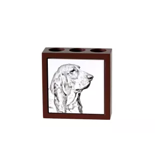 Basset Hound - Stifthalter mit Hund, Schreibtischorganizer mit Aufdruck, personalisierte Schreibtischdekoration der Marke Art-Dog