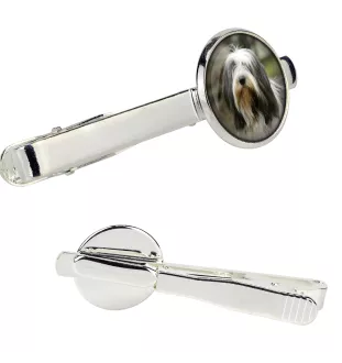 Bearded Collie - Krawattennadel in der Box, stilvolle Krawatte, personalisierter Schmuck der Marke Art-Dog