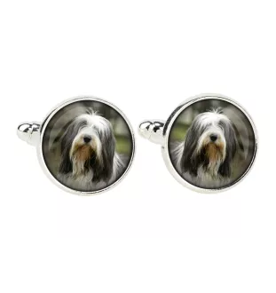 Bearded Collie, Highland Collie, Mountain Collie - cufflinks in a box, handmade jewelry, product of the Art-Dog brand