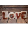 Beagle - wooden LOVE sign, interior decoration with a dog, charming ornament for the shelf by Art-Dog brand