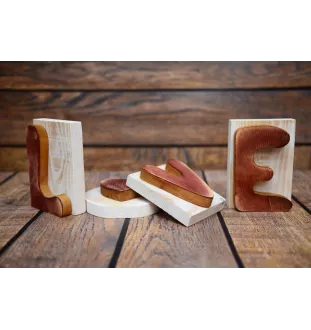 Beagle - wooden LOVE sign, interior decoration with a dog, charming ornament for the shelf by Art-Dog brand