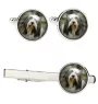 Bearded Collie, Highland Collie, Mountain Collie - cufflinks and tie with your photo, a suit decoration, men's jewelry from the Art-Dog brand.