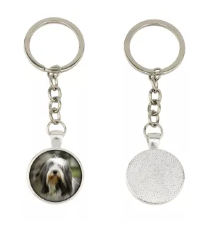 Collie Barbu, Bearded collie, Parfois appelé colley barbu - porte-clés dans une boîte, photo personnelle, porte-clés de la marque Art-Dog