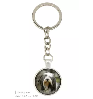 Collie Barbu, Bearded collie, Parfois appelé colley barbu - porte-clés dans une boîte, photo personnelle, porte-clés de la marque Art-Dog