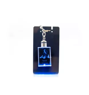 Basset Hound - Crystal key ring with dog photo, illuminated key ring, unique gift by Art-Dog brand
