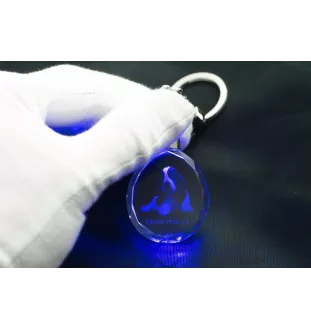 Basset Hound brelok do kluczy owalny z koniem Art-Dog