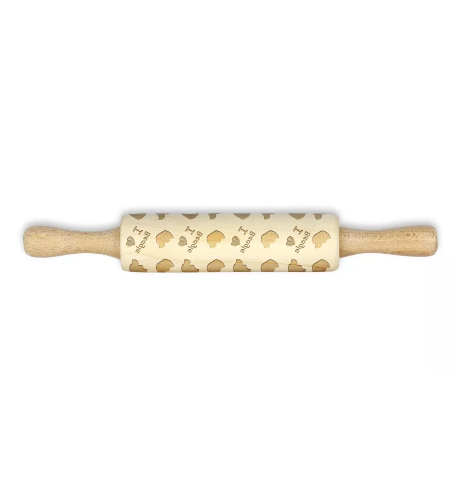Beagle - small rolling pin with a dog pattern, a rolling pin for children's dough, decorating ceramic clay by Art-Dog brand