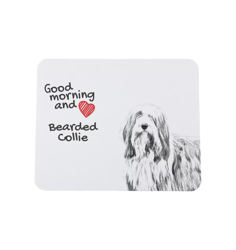 Bearded Collie, Highland Collie, Mountain Collie - mouse pad with print, personalized dog-themed mouse pad, unique gadget for an office worker by Art-Dog brand