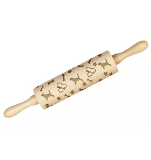 Beagle - rolling pin with a dog, decorating cookies with a rolling pin in patterns, a gift for the ceramicist of the Art-Dog brand