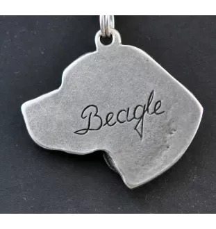 Beagle - un collier avec un chien, un pendentif de chien sur une chaîne en argent, un bijou unique de la marque Art-Dog