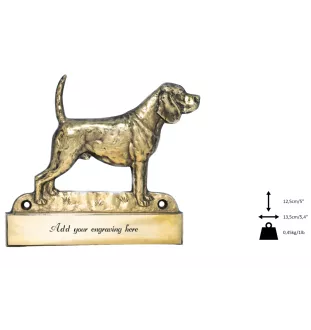 Beagle - Haustürschild mit Hund, Messingschild mit Namen, personalisiertes Türschild mit Markennamen Art-Dog
