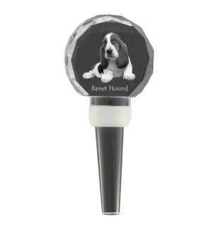 Basset Hound - Kristallflaschenverschluss, einzigartiger Weinverschluss mit Foto, personalisiertes Geschenk für Sommelier der Marke Art-Dog
