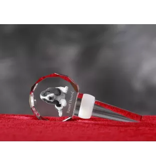 Basset Hound - Bouchon de bouteille en cristal, bouchon de vin unique avec photo, cadeau personnalisé pour sommelier par la marque Art-Dog