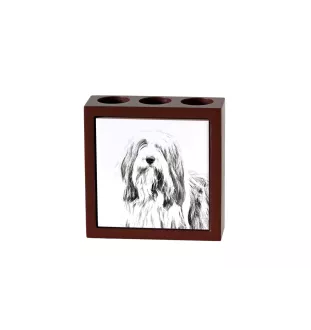 Bearded Collie - Stifthalter mit Hund, Schreibtischorganizer mit Aufdruck, personalisierte Schreibtischdekoration der Marke Art-Dog
