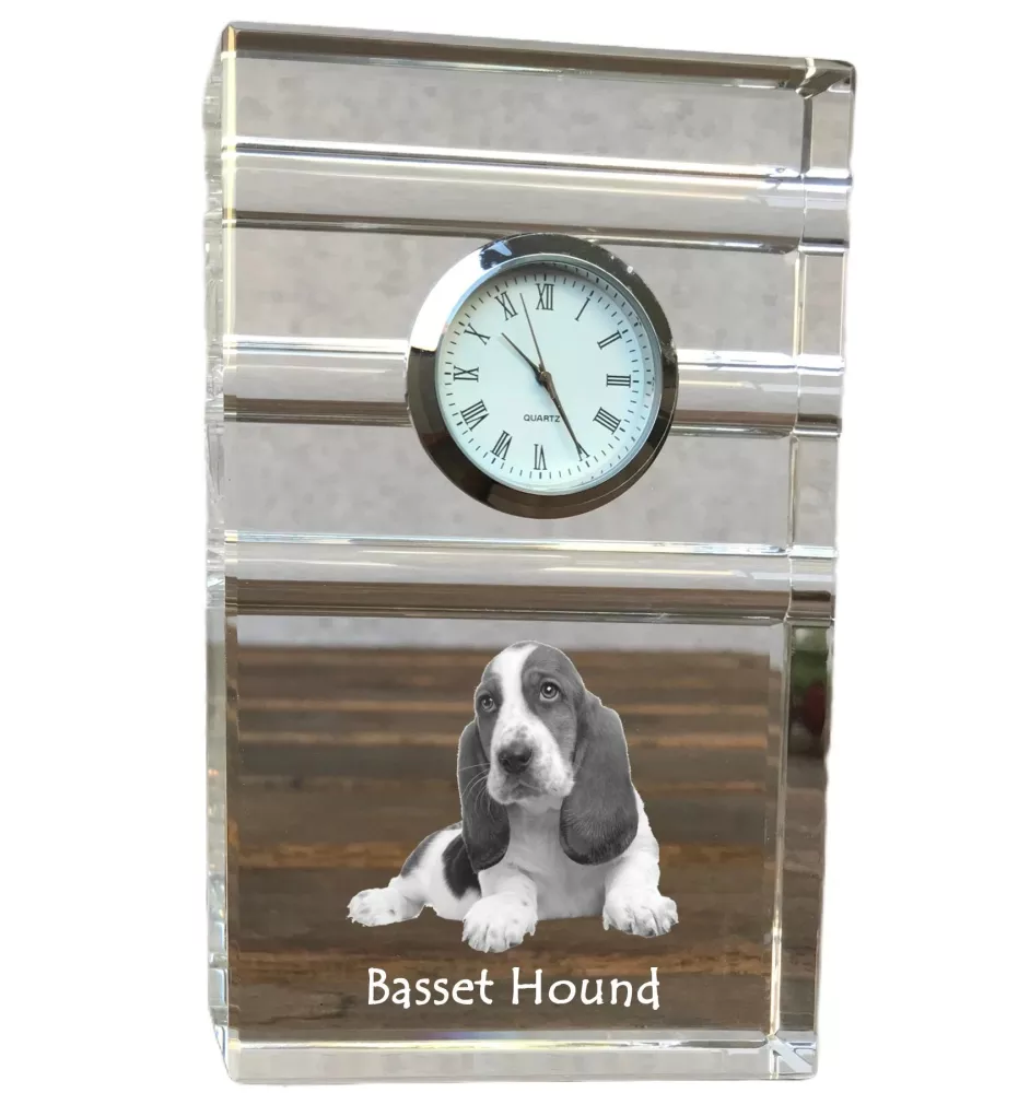 Basset Hound zegar trój-paskowy z psem Art-Dog