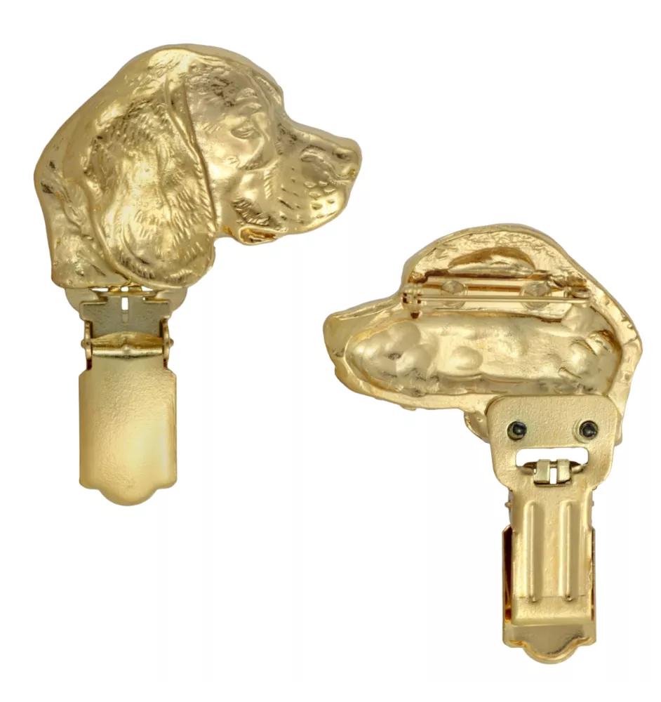 Beagle - broche avec pince, support doré pour numéro de départ, élégante épingle pour exposition de chiens de la marque Art-Dog