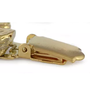 Beagle - brooch with a clip, gold-plated holder for a race number, elegant dog show pin from Art-Dog brand