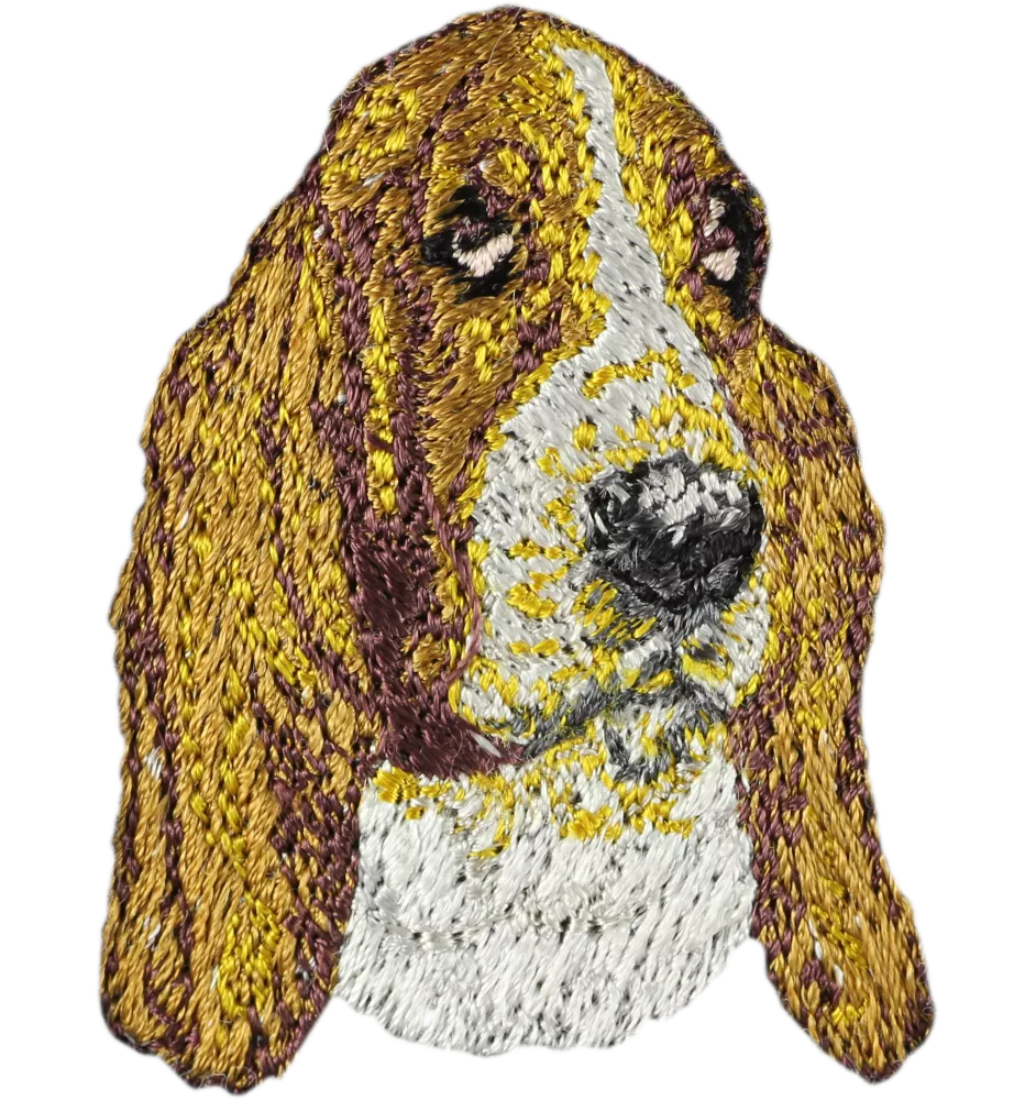 Basset Hound - dog-shaped patch, embroidered patch, unique decoration for Art-Dog backpack