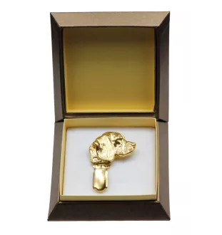 Beagle - brooch with a clip, gold-plated holder for a start number, a gift for a dog show by Art-Dog brand.