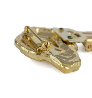 Beagle - brooch with a clip, gold-plated holder for a start number, a gift for a dog show by Art-Dog brand.