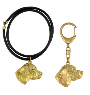 Beagle - Schlüsselanhänger und Halskette mit Hund in einer Box, vergoldetes Produkt von hoher Qualität, Marke Art-Dog