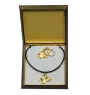 Beagle - keychain and necklace with a dog in a box, high-quality gold-plated product, Art-Dog brand