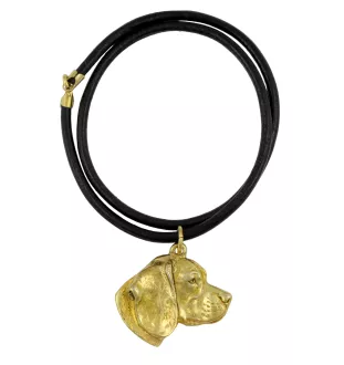 Beagle - keychain and necklace with a dog in a box, high-quality gold-plated product, Art-Dog brand