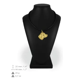 Beagle - keychain and necklace with a dog in a box, high-quality gold-plated product, Art-Dog brand