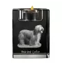 Collie Barbu, Bearded collie, Parfois appelé colley barbu - Bougeoir avec photo de chien, porte bougie en cristal, cadeau personnalisé par la marque Art-Dog