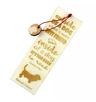 Basset Hound - dog bookmark, personalized bookmark, gift for bookworm from Art-Dog brand