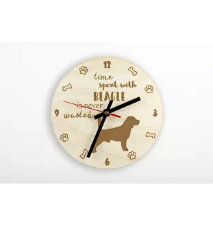 Beagle - Hundeuhr, Holzuhr, Wanduhr für Hundefreunde, Tisch- und Regaluhr, Art-Dog