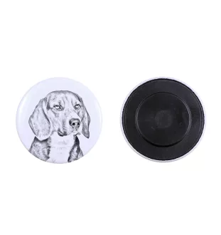 Beagle Magnet mit einem Hundepfotenabdruck, außergewöhnlich leicht, starker Magnet, handgefertigtes Produkt der Marke Art-Dog