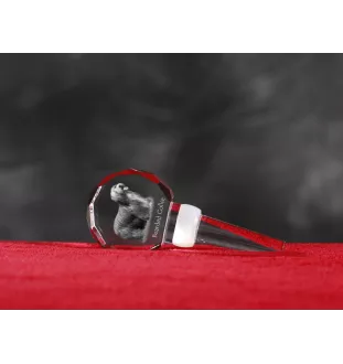 Bearded Collie grubszy stopper do wina z psem Art-Dog