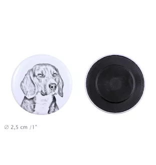 Beagle - aimant avec un œil de chien, exceptionnellement léger, aimant puissant, produit fabriqué à la main par la marque Art-Dog