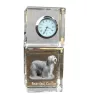 Bearded Collie, Highland Collie, Mountain Collie - crystal clock with a photo, a photo of a dog in crystal, personalized desk clock by Art-Dog brand