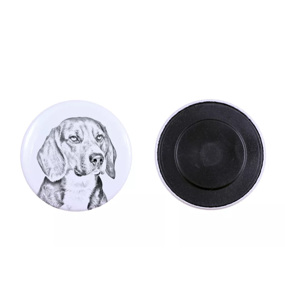 Beagle Magnet mit einem Hundepfotenabdruck, außergewöhnlich leicht, starker Magnet, handgefertigtes Produkt der Marke Art-Dog