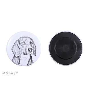 Beagle - aimant avec un œil de chien, exceptionnellement léger, aimant puissant, produit fabriqué à la main par la marque Art-Dog